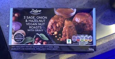 Sage, onion, hazelnut vegan nut roast with gravy
