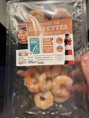 Crevettes cuites dcortiques