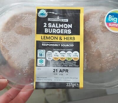 Salmon Burger Lemon and Herb