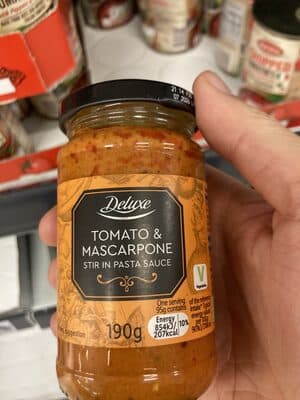 tomato and mascarpone Stir in Pasta sauce