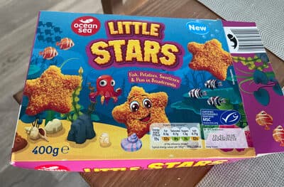 Little Stars (fish, potatoes, sweetcorn & peas in breadcrumbs)