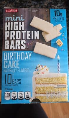 Mini High Protein Bars Birthday Cake