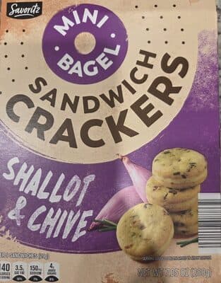 Mini Bagel Sandwich Crackers Shallot & Chive