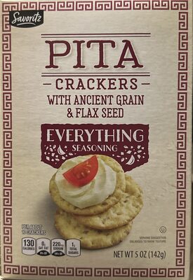 Pita Crackers With Ancient Grain & Flax Seed Everything Seasoning