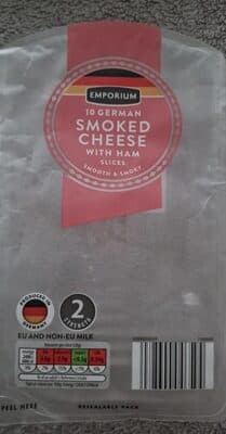 German Smoked Cheese with Ham Slices