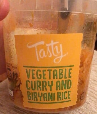 Vegetable curry and biryani rice