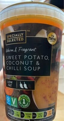 Sweet potato, coconut & chilli soup