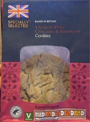 Belgian White Chocolate & Raspberry Cookies