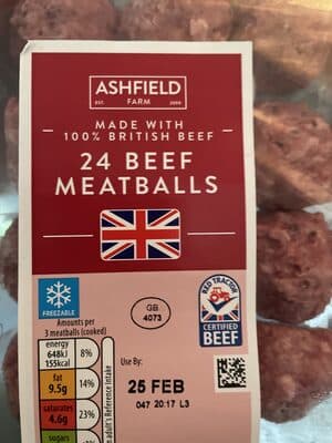 Ashfield Farm Beef Meatballs