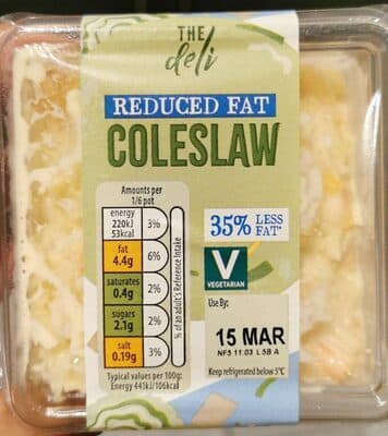 Reduced fat coleslaw