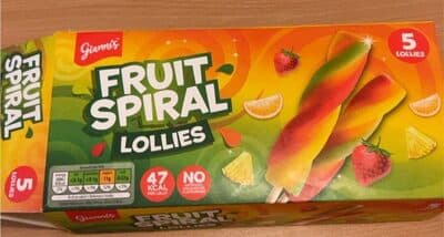 Fruit spiral lollies