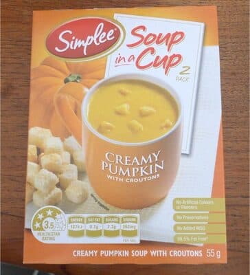 Soup in a cup creamy pumpkin