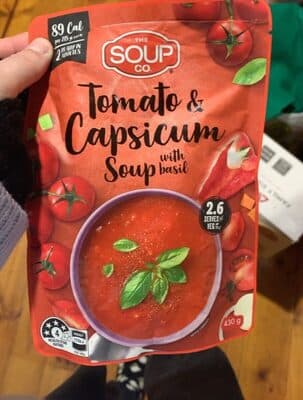 Tomato & Capsicum Soup with basil