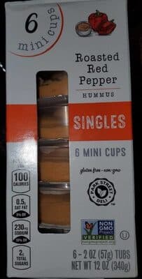Roasted Red Pepper Hummus Mini Cups