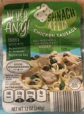Spinach and Feta Chicken Sausage