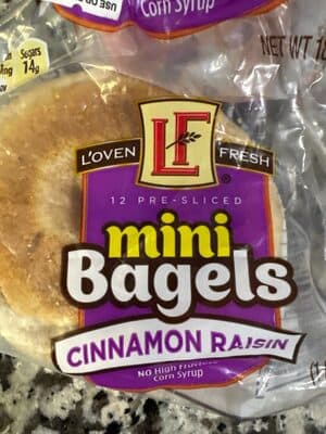 Mini Bagels Cinnamon Raisin
