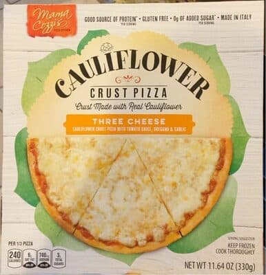 Three Cheese Cauliflower Crust Pizza With Tomato Sauce, Oregano & Garlic