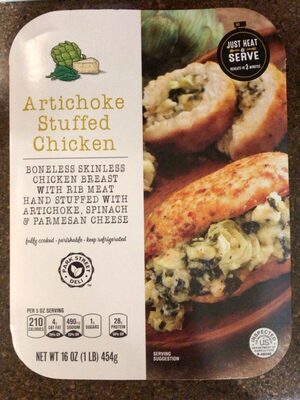 Artichoke Stuffed Chicken Boneless Skinless Chicken Breast With Rib Meat Hand Stuffed With Artichoke, Spinach & Parmesan Cheese