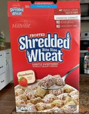 Lightly Sweetened Strawberry Flavored Whole Grain Frosted Shredded Wheat Cereal