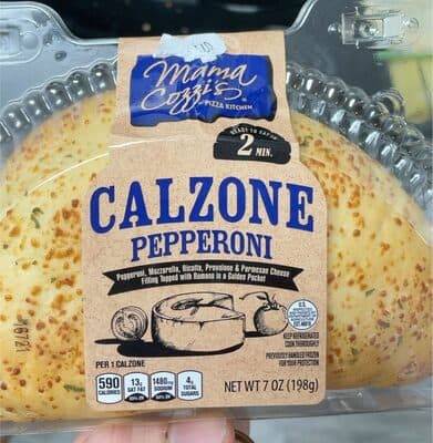 Calzone Pepperoni, Provolone, Mozzarella, Rice & Parmesan Cheese Filling Topped with Romano in a Golden Pocket