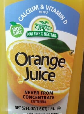Calcium and Vitamin D Orange Juice