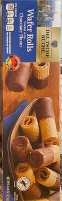 Wafer Rolls Coated With Chocolate Flavor