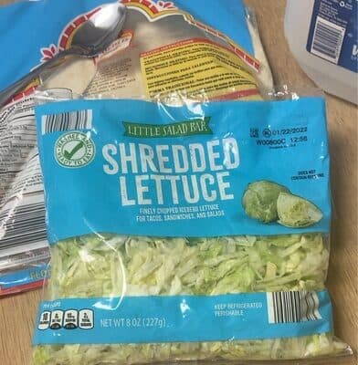 Finely Chopped Iceberg Lettuce for Tacos, Sandwiches, and Salads