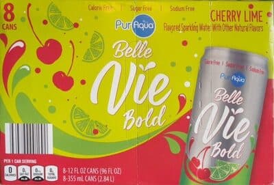 Cherry Lime Flavored Belle Vie Bold Sparkling Water
