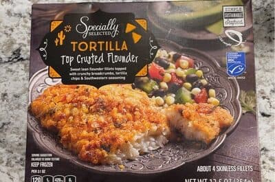 Tortilla top crusted flounder