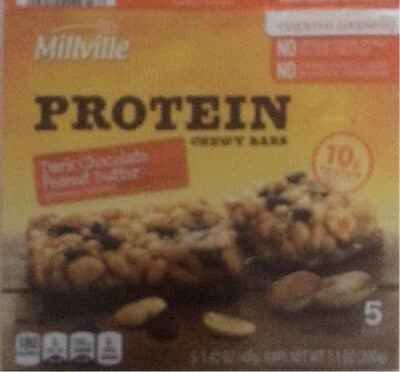 Millville Protein Chewy Bars Dark Chocolate Peanut Butter