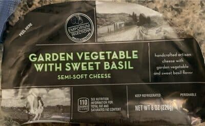 Garden vegetable with sweet basil semi soft cheese