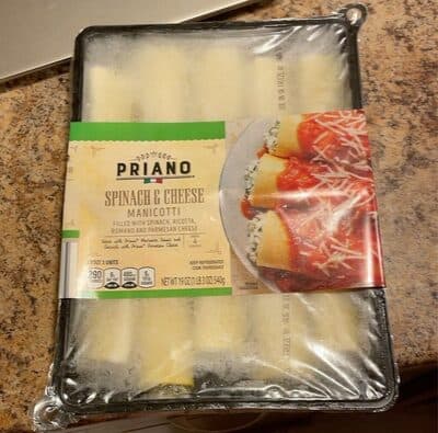 Spinach And Cheese Manicotti