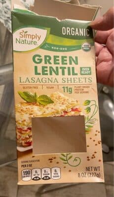 Green lentil lasagna sheets