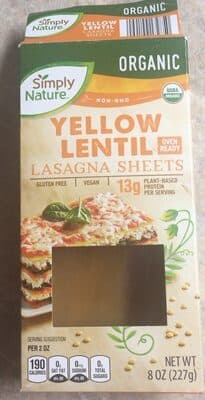 Yellow lentil lasagna sheets