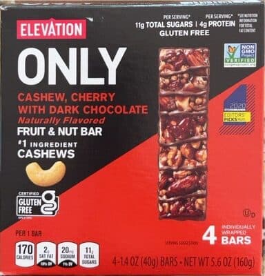 Cashew Cherry With Dark Chocolate Naturally Flavored Fruit & Nut Bar