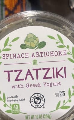 Spinach Artichoke Tzatziki with Greek Yogurt
