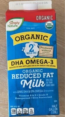 Simply Nature Organic Reduced Fat Milk