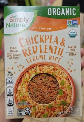 Organic Chickpea And Red Lentil Legume Rice