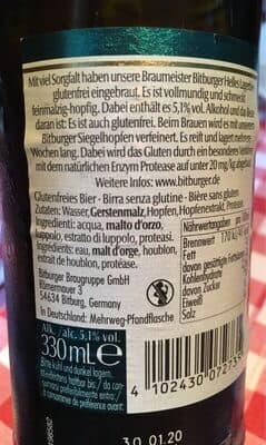 Helles Lagesbier Gluten Frei