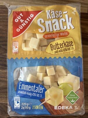 Ksesnack servierfertige Wrfel