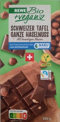 Schweizer Kakaotafel Ganze Haselnuss