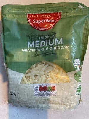 Irish medium grated white cheddar