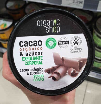Exfoliante corporal cacao organico y azucar