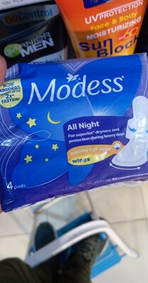 Modess all night pads