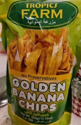 Golden banana chips