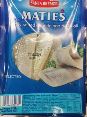 Maties Lightly Salted Atlantic Herring In Oil