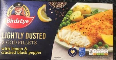 Lightly dusted cod fillets