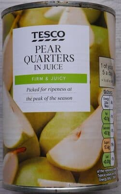 Pear Quarters In Juice