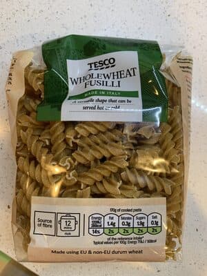 Tesco Whole Wheat Fusilli Pasta