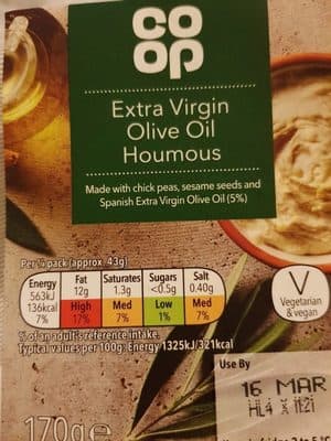 Extra Virgin Olive Oil Houmous
